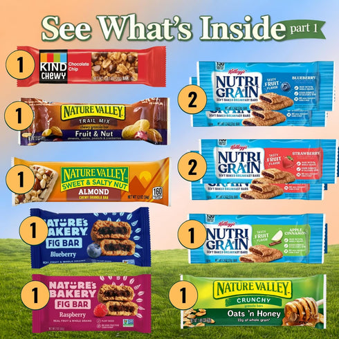 Package, (30 Count) Snack Variety Box for Adults and Kids - Assortment of Granola Bars, Nut Mixes, Fruit Snacks