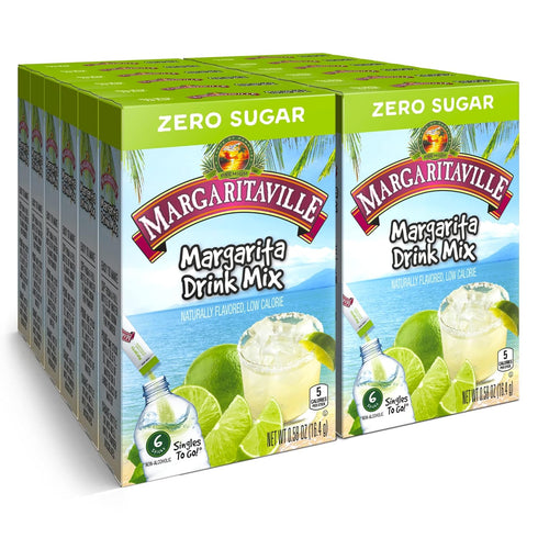 Margaritaville Singles to Go Water Drink Mix - Margarita Flavored, 12 Boxes (72 Servings)