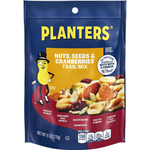Planters Nuts (Seeds & Cranberries Trail Mix with Roasted Peanuts & Almonds,