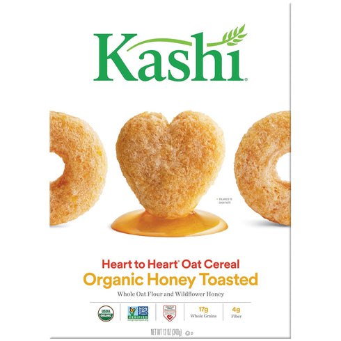 Kashi Heart To Heart Honey Toasted Oat Cereal, 12-Ounce Boxes (Pack of