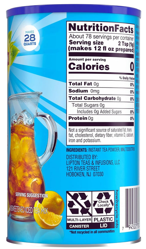 Pack 28 (2 56 Lipton Variety Iced Tea Mix Unsweetened Black Tea & Reduced Sugar Southern Sweet Tea, Quarts Each