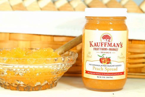 Kauffman's Fruit Farm 9 Oz. (Pack 2) Kauffman Orchards Peach Fruit Spread, All Natural, No Preservatives or Granulated