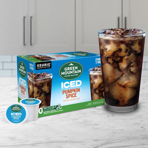 60 Count (6 Packs 10) Green Mountain Coffee Roasters ICED Pumpkin Spice, Single Serve Keurig K-Cup Pods, Flavored Ice