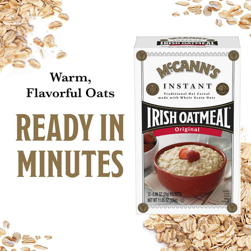 12 Packets McCann's Instant Irish Oatmeal, Regular