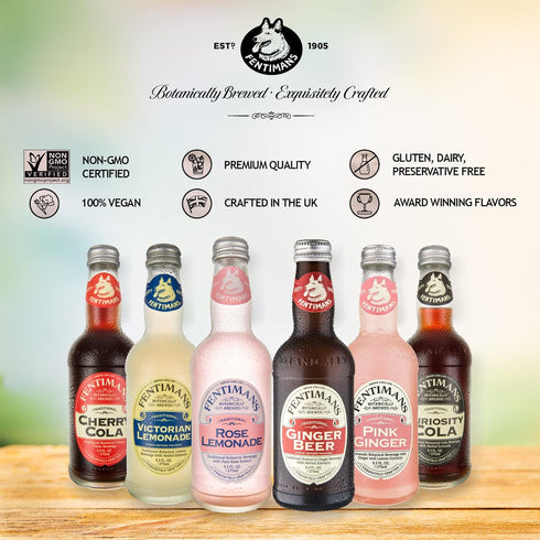 9.3 Oz (Pack 4) Fentimans Sparkling Cherry Cola - Cherry Soda, Soft Drink, Craft Soda Pop, All Natural Ingredients, No