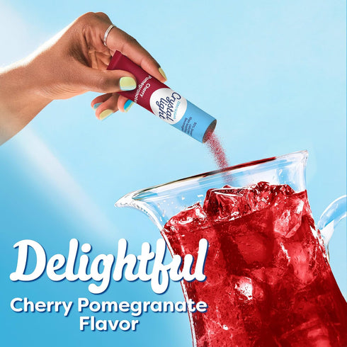 Packets, 10 2.2 Oz (Pack 6) Crystal Light Zero Sugar Cherry Pomegranate Drink Mix, Naturally Flavored Powdered Beverage
