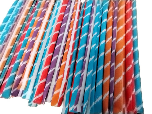 80 Count Sweet and Sour Candy Powder Filled Straws - of Assorted Orange Cherry Grape Tropical Punch Individually