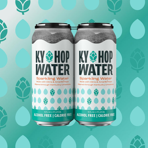 Kentucky Hop Water Alcohol-Free Hop-Infused Sparkling Water Citra & Amarillo Hops 12-Pack of 16 oz