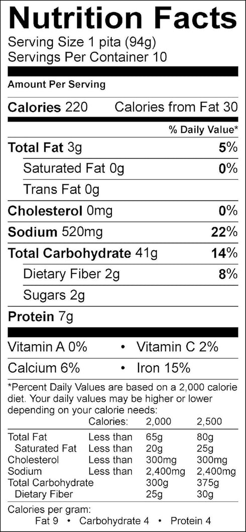 Parthenon Foods ,10 count Pita Bread