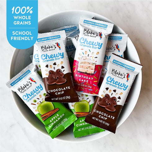 (5 Count), Blakes Seed Based Chewy Granola Bars Chocolate Chip Vegan, Gluten Free, Nut Free & Dairy Free, Healthy