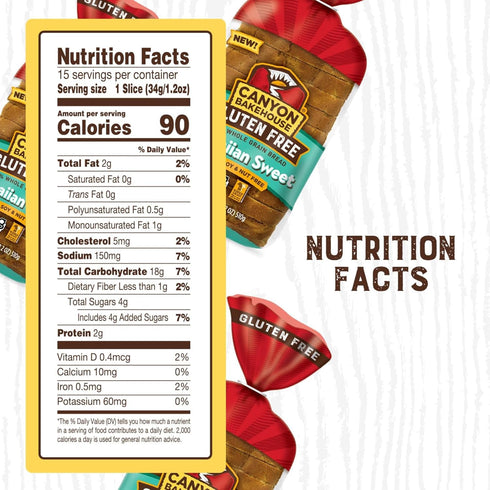 Generic 15 Canyon Hawaiian Sweet Bread Loaf, Gluten Free Bread, Ounce