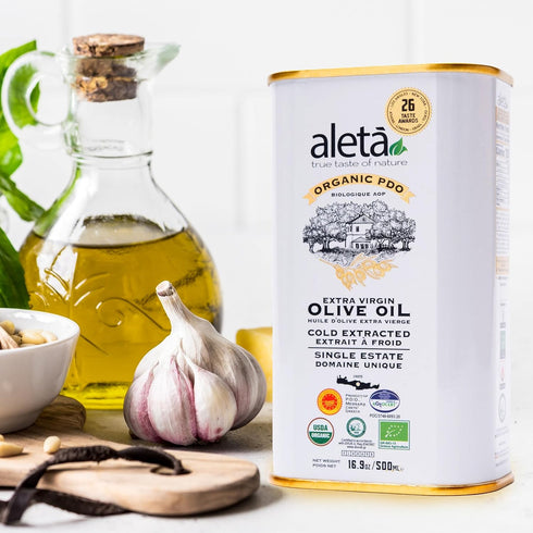 Aleta 16.9 Oz (Pack 1) Farms Olive Oil Extra Virgin, USDA Organic, Single Estate PDO Polyphenol Rich Olive Oil, Cold