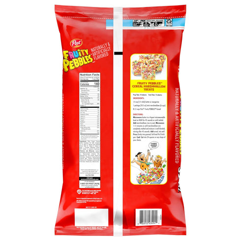 32 oz Fruity PEBBLES Breakfast Cereal for Kids, Gluten Free, Made with Sweetened Puffed Rice, Bag