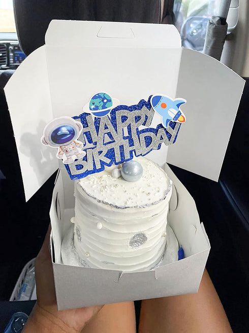 JeVenis Space Birthday Cake Topper, Cupcake & Rocket Decoration, Astronaut Cake Decoration