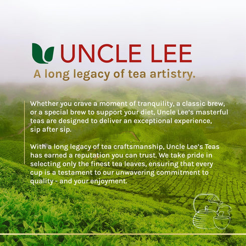 100 Count (Pack 4) Uncle Lee's Tea Organic White Tea - Premium Tea for Everyday Wellness, Low Caffeine
