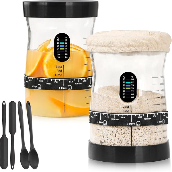 Sourdough Starter Kit -50 Oz Wide Bore and Large Capacity Sourdough Starter