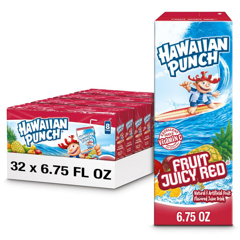 Hawaiian Punch Fruit Juicy Red Juice Drink, 6.75 fl oz boxes, 32