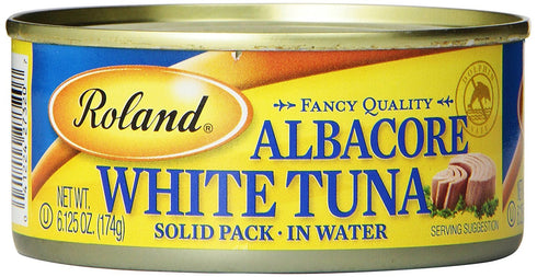 Roland Foods Fancy Albacore White Tuna, Solid Pack in Water, 6 Ounce