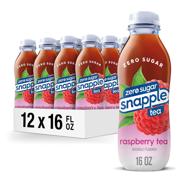 Snapple Zero Sugar Raspberry Tea, 16 fl oz recycled plastic bottle, Pack