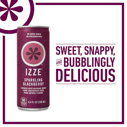 8.4 oz 4 Count IZZE Sparkling Juice, Blackberry, Cans