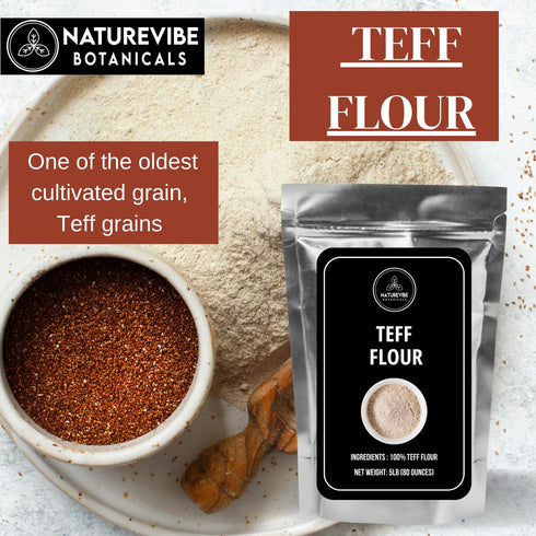 5lb 5lb Pack Buckwheat Flour and Brown Teff Flour Baking Flour Combo | For Cooking & Baking | Pantry Essentials | Value
