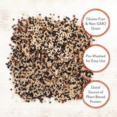 5 Lb Roland Foods Organic Tri-Color Quinoa, Pre-washed, Guten Free Whole Grain, Bag