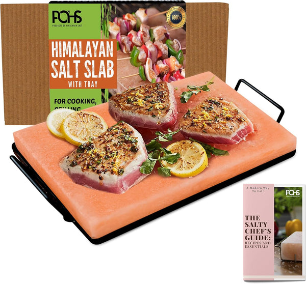 POHS Himalayan Salt Block Cooking Plate 12x8x1.5 for Cooking, Grilling, Cutting and