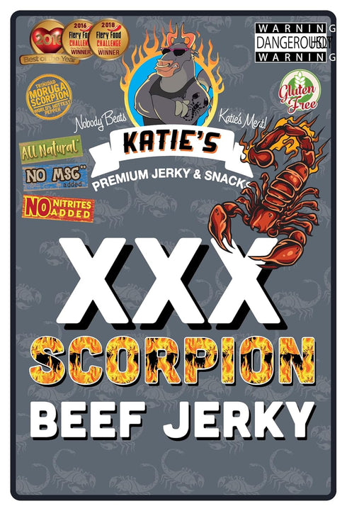 Katie's Beef Jerky - Super Spicy Packs, includes Scorpion, Reaper, Ghost, Habanero