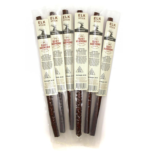 Quiet Harmony Ranch Peppered Elk Sticks from - 0.85 oz each, 100% Elk Meat -