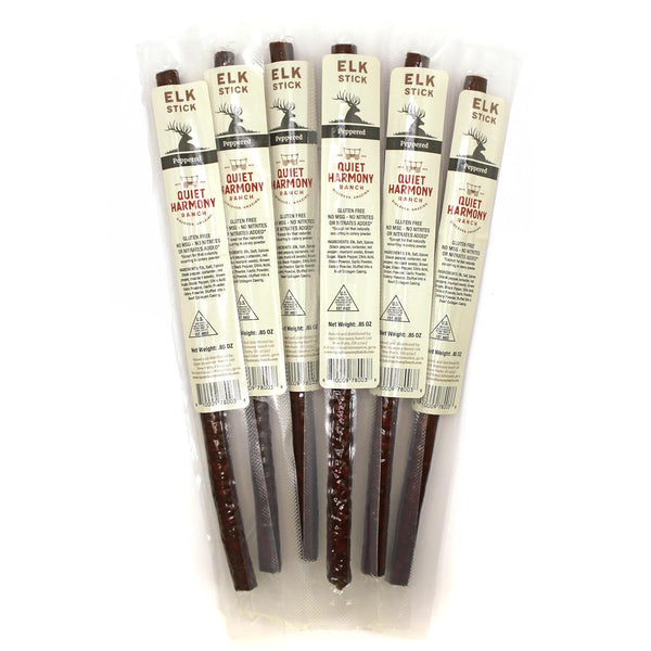 Quiet Harmony Ranch Peppered Elk Sticks from - 0.85 oz each, 100% Elk Meat -