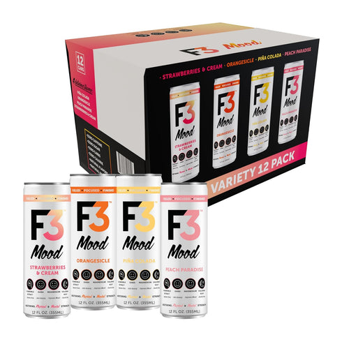 F3 Mood Variety Pack - Functional Sparkling Juice Drink with Powerful Nootropics