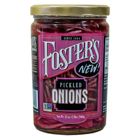 Foster's Pickled Red Onions in a Jar, 32oz, 1 Pack, Traditional Vegetables