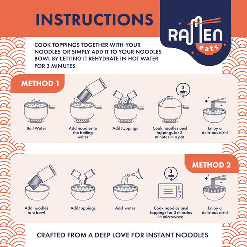 (7.5 oz, Ramen Eats Classic Seafood Mix with Dried Vegetables Toppings for Noodles Seafood Mix)