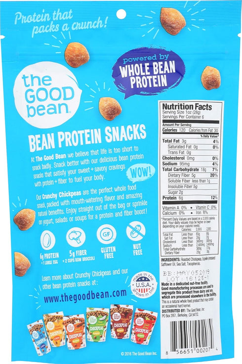 Salt-6 oz The Good Bean Chickpea Snack-Sea