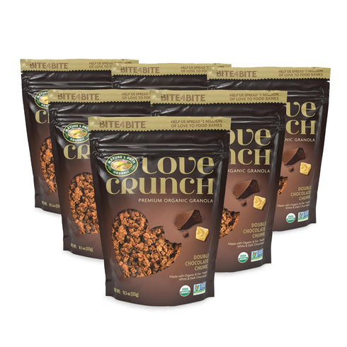 11.5 oz (Pack 6), Love Crunch Organic Double Chocolate Chunk Granola, of Non-GMO, Fair Trade, by Nature's Path