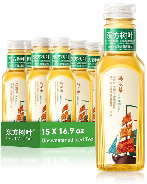 ORIENTAL LEAF Unsweetened Iced Tea Bottled Oolong Tea, 16.9 FL oz bottles