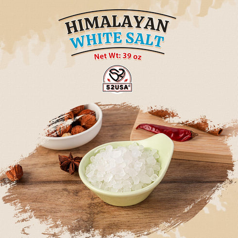 52USA 39 oz (2.4 Himalayan White Salt Coarse, Sea Salt for Grinder Refill, Pound), Pure Nature Himalayan Salts, Coarse