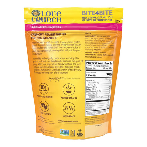 11 oz (Pack 1), Love Crunch Organic Peanut Butter Protein Granola, of Non-GMO, by Nature's Path