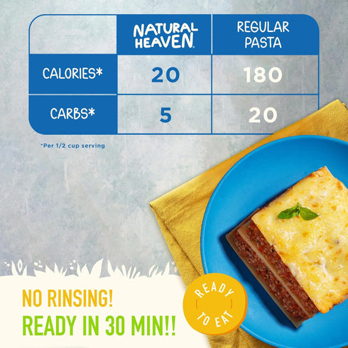 9 Oz Natural Heaven Lasagna Noodles, Hearts of Palm Naturally Rich in Potassium, Low-Calorie Veggie Pasta, Keto