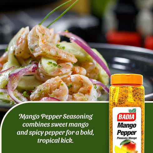 24 oz Badia Mango Pepper Seasoning, - Sweet & Zesty Citrus Pepper Blend for Chicken, Seafood & Vegetables