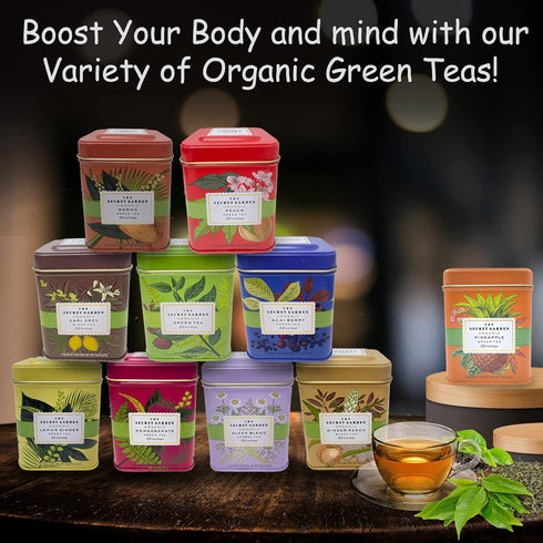 Elephant Park 50 Packets 100% Organic Lemon Ginger Ceylon Green Tea - - Natural Antioxidant Rich Herbal Leaf Teabags