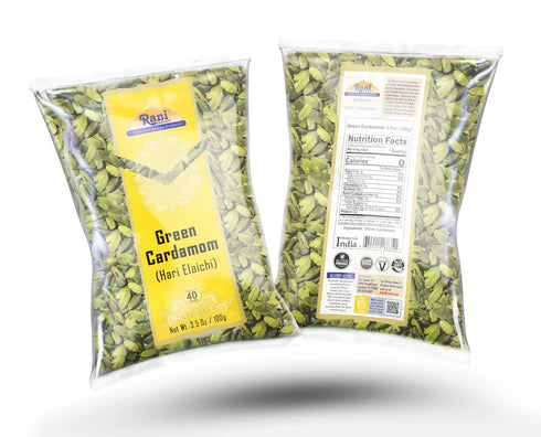 Rani Green Cardamom Pods Spice (Hari Elachi), 3.5oz (100g) - All Natural, Vegan, Gluten Friendly