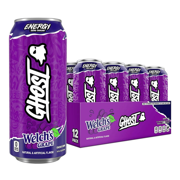 GHOST Energy Drink - 12-Pack, Welch's Grape, 16oz Cans - Energy &