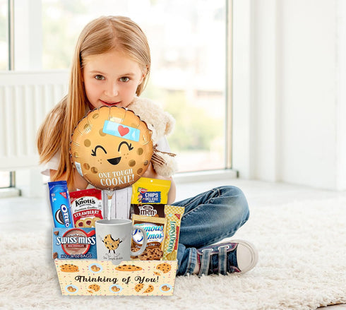 Beyond The Box package Get well Soon, One Tough Cookie Gift Basket, Care Snack Box with Cookie, Balloon, Beautifully