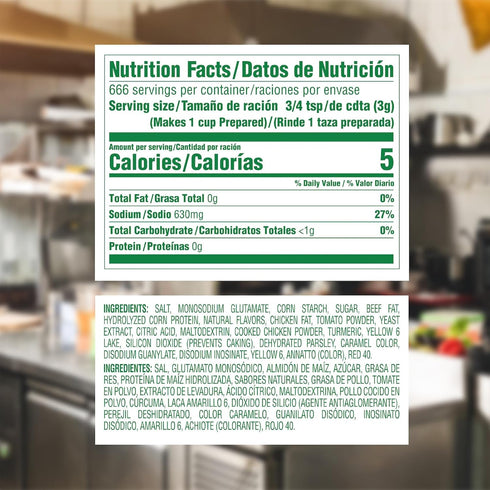 0g 4.4 lbs (Pack 1) Knorr Professional Caldo de Tomate, Tomato Bouillon with Chicken Flavor Granulated Base, Bouillon