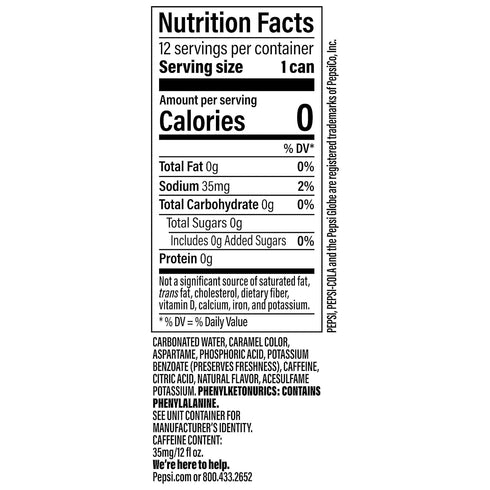 12 Oz (Pack 12) Diet Pepsi Cola Soda, Fl Cans