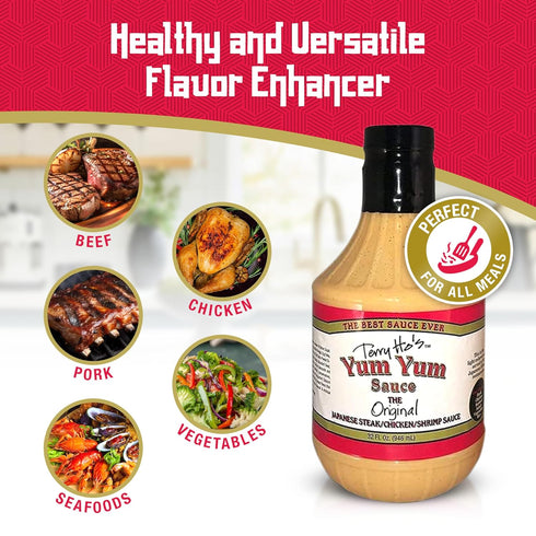 32 oz Terry Ho's The Original Yum Yum Sauce Japanese Mayo-Based Sauce for Dipping, Marinades, and Salad Dressings