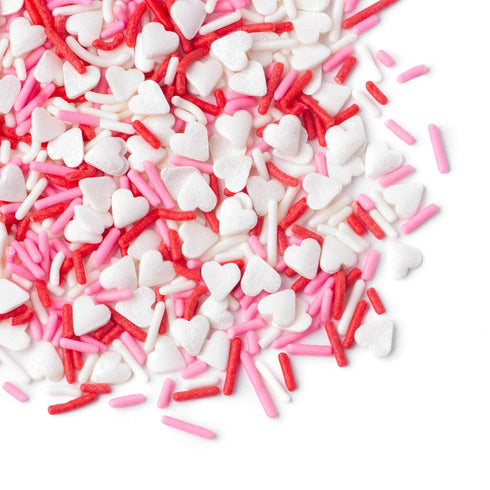 Jimmies 10 Sweets Indeed Valentines Day Sprinkles with Hearts | Bulk Mix | Red White Pink Sprinkle Mix for Baking