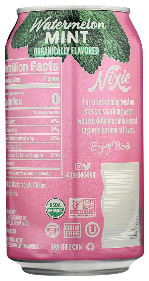 12 Nixie Organic Watermelon Mint Sparkling Water, FZ