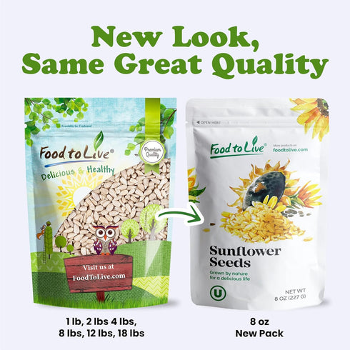 4 Food to Live Sunflower Seeds, Pounds Non-GMO Verified, Kernels, No Shell, Kosher, Raw, Vegan, Sirtfood, Bulk